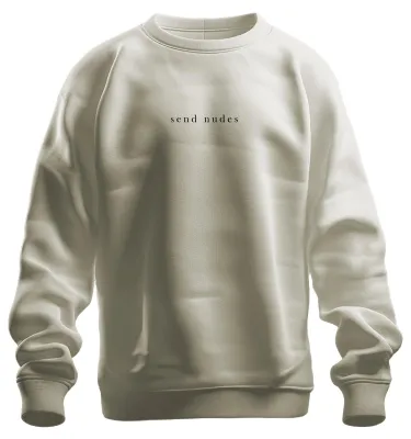 Zdjęcie produktu dla send nudes frech humorvoll minimalistisch lustig anime otakus Uni  Bluza Pullover, Natur, XL