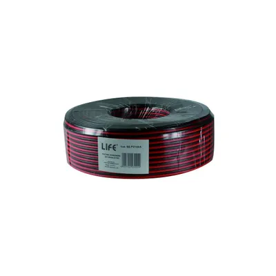 Image de Ruban Plat Bipolarisé 2X0,75Mm² Câble Rouge Et Noir, Bobine 100M