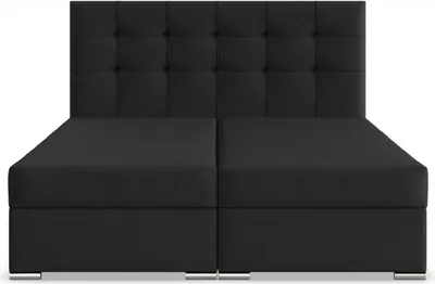 Produktbild von Boxspringbett 140x200 mit 2 Bettkästen, Kontinentales Bett mit Bonell Matratze, Polsterbett, Doppelbett mit Kopfteil, Geflecht Schwarz, ELDA 140 x 200