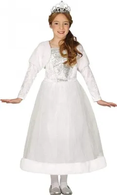 Immagine prodotto di abito da principessa bianco per bambine, taglia:110/116