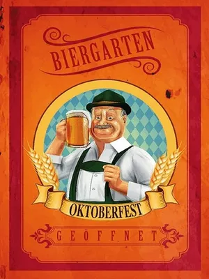 Produktbild von vianmo Holzschild 40x30 cm Biergarten geöffnet