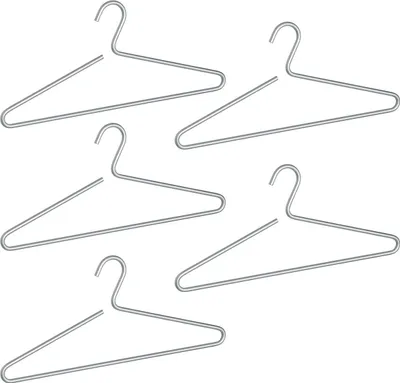 Produktbild von WENKO Kleiderbügel Mod. Lux Silber, 5er Set, Garderobenbügel