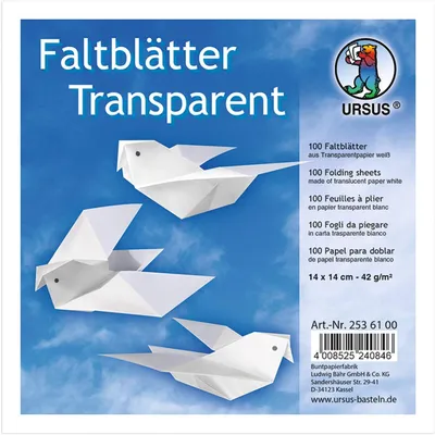 Produktbild von URSUS Faltblätter Transparent Universal 14x14cm 100 Blatt WEISS