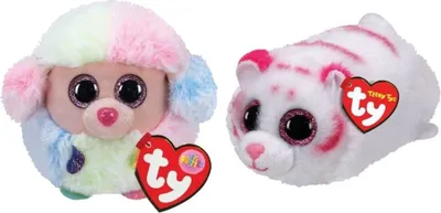Immagine prodotto di Ty - Stofftiere - Teeny Puffies - Barboncino Arcobaleno e Tigre Tabor