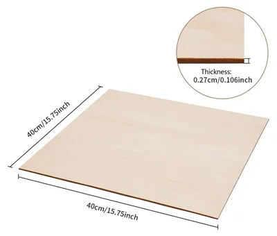 Produktbild von Lindenholzplatten 30er Set - Unbehandelte Holzplatten 40x40x0,27 cm - Für Lasergravur & CNC - Modellbau & Basteln - Geschliffen - Helle Maserung