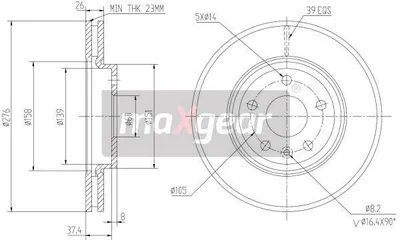 Produktbild von 2x MAXGEAR Bremsscheibe 19-2334 für OPEL Astra J Sports Tourer (P10) ASTRA J