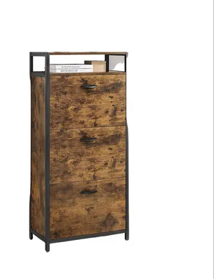 Produktbild von Schuhschrank – Schuhaufbewahrung – platzsparend – braun/schwarz – 60 x 30 x 130 cm