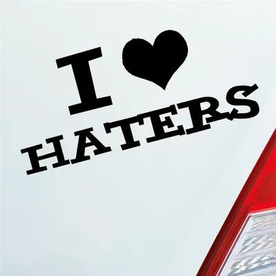 Produktbild von Auto Aufkleber I love Haters Tuning 10x4,5 cm Schwarz Matt Sticker Heckscheibenaufkleber