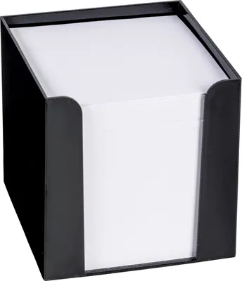 Produktbild von Zettelbox 9,5x9,5x9,5cm schwarz Packung mit 12 Stück
