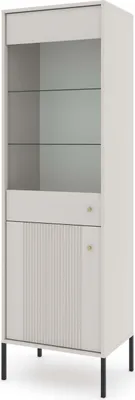 Obrázek produktu pro FURNLUX Vitrína Iseo béžovo-černá 54 cm / Hlavní barva: šedá / Rozměry: 54 x 180 x 39 cm
