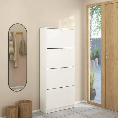 Immagine prodotto di Dmora Scarpiera Epidoto 24.05x70.3x162h cm Bianco, 24 Paia 4 Ante