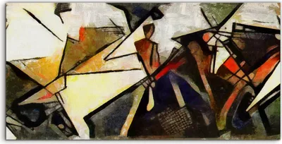 Produktbild von Coloray Spritzschutz aus Glas 120x60  Wandkunst Küchenrückwand Foto geometrischer Malstil von Picasso