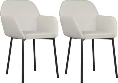 Produktbild von vidaXL Esszimmerstühle 2 Stk. Creme Samt
