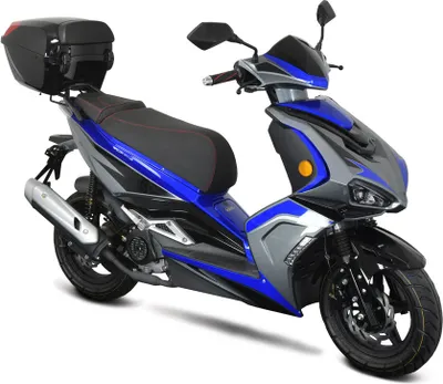 Produktbild von Motorroller Striker 50ccm 25km/h Euro 5 blau mit Top Case GT Union
