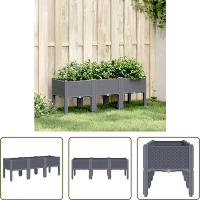Zdjęcie produktu dla The Living Store Sadzarka z nogami Szara 120x40x42 cm PP