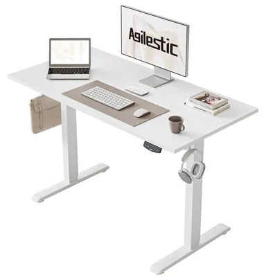 Productafbeelding van Bureau Elektrisch Verstelbaar - 100 x 60 cm - Industrieel Staal - Wit