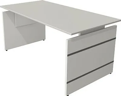 Produktbild von Kerkmann Schreibtisch Form 4 160x80x68-76 cm Wangen-Gestell Lichtgrau