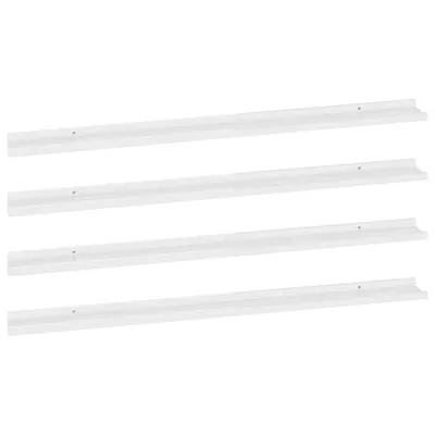 Image de Étagères murales 4 pcs Blanc brillant 115x9x3 cm