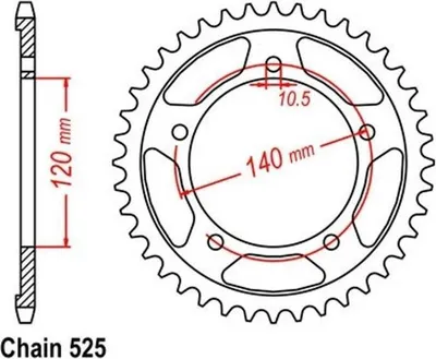 Immagine prodotto di Pignone 42T passo 525 per Kawasaki Suzuki Triumph