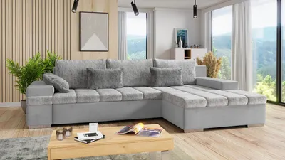 Obrázek produktu pro Rohová rozkládací sedačka ZELMA - šedá, pravý roh