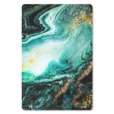Obrázek produktu pro Podložka pod myš - Mramorový vzhled - Modrá - Zlatá - Třpytky - - Mramor - 18x27cm - Podložka pod myš