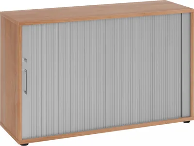 Produktbild von Rolladenschrank 2 OH BxTxH 120x40x74,8cm Griff BS Nussbaum/Silber