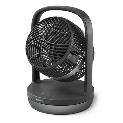Obrázek produktu pro Stolní ventilátor Philips, automatické otáčení, 3 režimy, černo-stříbrný (CX3050/01)