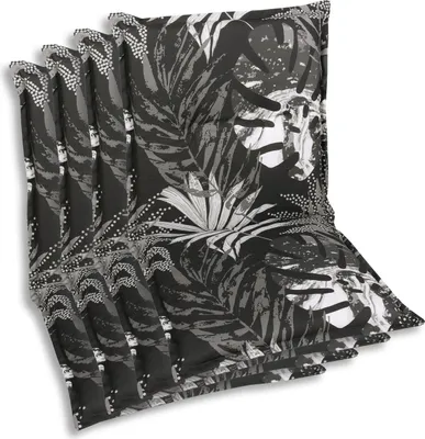 Produktbild von GO-DE Textil, Sesselauflage Niederlehner, 4er-Set, Farbe: schwarz, Maße ca.: 100 cm x 50 cm x 7 cm