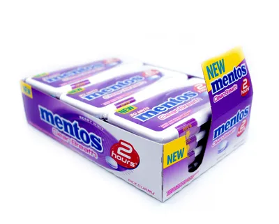 Immagine prodotto di Mentos Alito Pulito Menta e Frutti di Bosco confezione da 12 x 21 g
