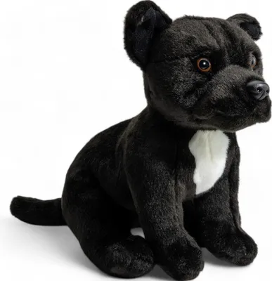 Image de Carl Dick Stafford Bullterrier noir env. 32cm Peluche, animal en peluche, doudou 3623