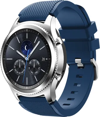 Produktbild von Uhren Armband für Samsung Galaxy Watch 3 45mm 46mm / für Huawei Watch GT GT2 Watch 2 Classic Pro / 22mm Stegbreite weiches Silikon Sport DUNKELBLAU