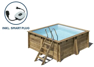 Produktbild von GRE Holzbecken quadratisch Modell Carra 3 305 x 305 x 119 cm, Komplettset