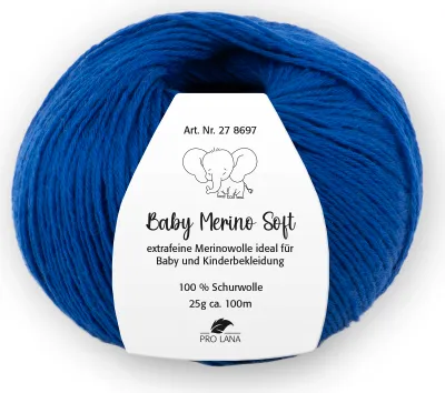 Produktbild von Pro Lana Baby Merino soft 25 g Wolle Extraweiche Schurwolle für Babys 100 m, Farbe:051 - royalblau