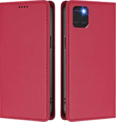 Obrázek produktu pro Kožené pouzdro pro Samsung Galaxy Note 10 Lite, magnetické flipové pouzdro zPolyuretankůže se stojánkem Červená
