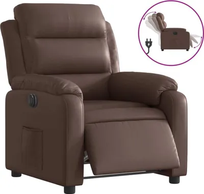 Image de Fauteuil inclinable électrique Marron Similicuir