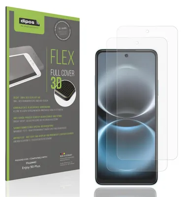 Produktbild von 2x Full Cover Schutzfolie matt für Huawei Enjoy 90 Plus Panzerfolie Anti-Shock