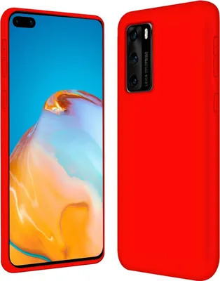 Produktbild von Conie TPU Schutzhülle für Huawei P40 Tasche Case Cover Bumper Silikon Mikrofaser Inlay Hülle in Rot matt
