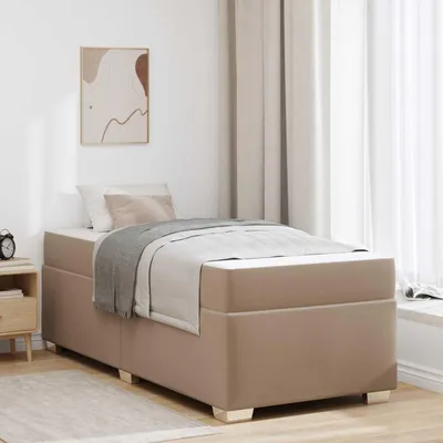 Obrázek produktu pro Rám postele vidaXL, barva cappuccino, rozměry 90 x 200 cm, potahová látka