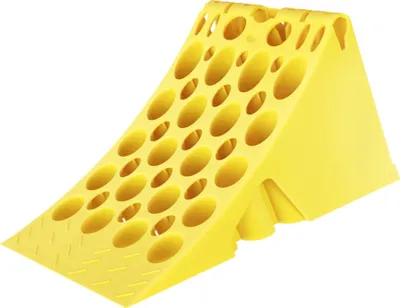 Produktbild von Unterlegkeil gelb mit Gleitschutz  DIN 76051-E53