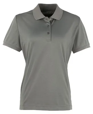 Produktbild von Premier Workwear PR616 | Damen Coolchecker Piqué Polo / ® - Farbe: Dark Grey (ca. Pantone 431) - Größe: XXL