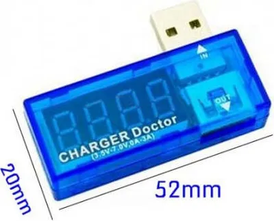 Produktbild von SYSTEM-S USB Adapter Multimeter Ladegerät Detektor Strom- und Spannungsmesser Voltmeter Amperemeter Tester