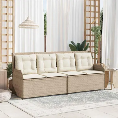 Image de Maison Exclusive - Banc de jardin beige en polyrotin