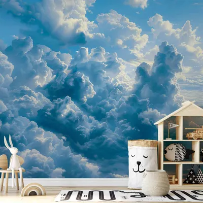 Produktbild von Vlies Fototapete - Ocean in the Air: Waving Clouds Reflecting Morning Light 350x256 cm Muster b-H-10052-a-a