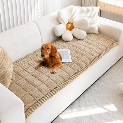 Image de Tapis de protection pour la maison, tapis de protection lavable pour chiens, tapis pour chiens, conception souple et antidérapante, adapté aux animaux de compagnie (marron, 70 cm x 151 cm)