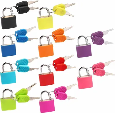 Produktbild von 10er Mini Kofferschloss Vorh?ngeschloss Bunt Fš¹r Koffer Schrank Spind
