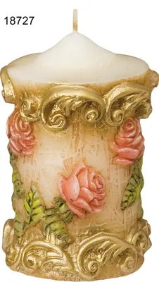 Produktbild von Zierkerze handverziert 11 x 6,5 cm