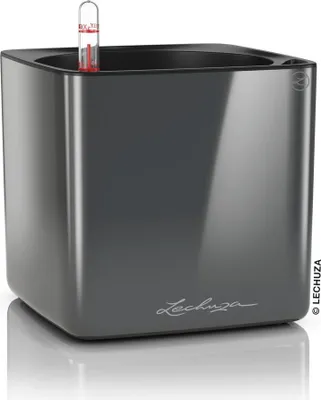 Obrázek produktu pro Lechuza Samozavlažovací květináč Cube Glossy 14 cm, antracitová