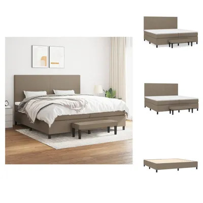 Produktbild von vidaXL Boxspringbett mit Matratze Taupe 200x200 cm Stoff -  Betten & Bettgestelle