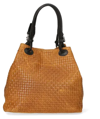 Obrázek produktu pro dámská kabelka, materiál: semišová kůže, propletený vzor, nastavitelné popruhy, vyrobeno v Itálii