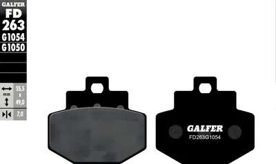 Produktbild von Galfer Bremsbeläge Set 2x FD263G1054 Semi-Metall vorne kompatibel mit Piaggio MP3 i HPE ABS Sport Advanced 300 - 530 ccm